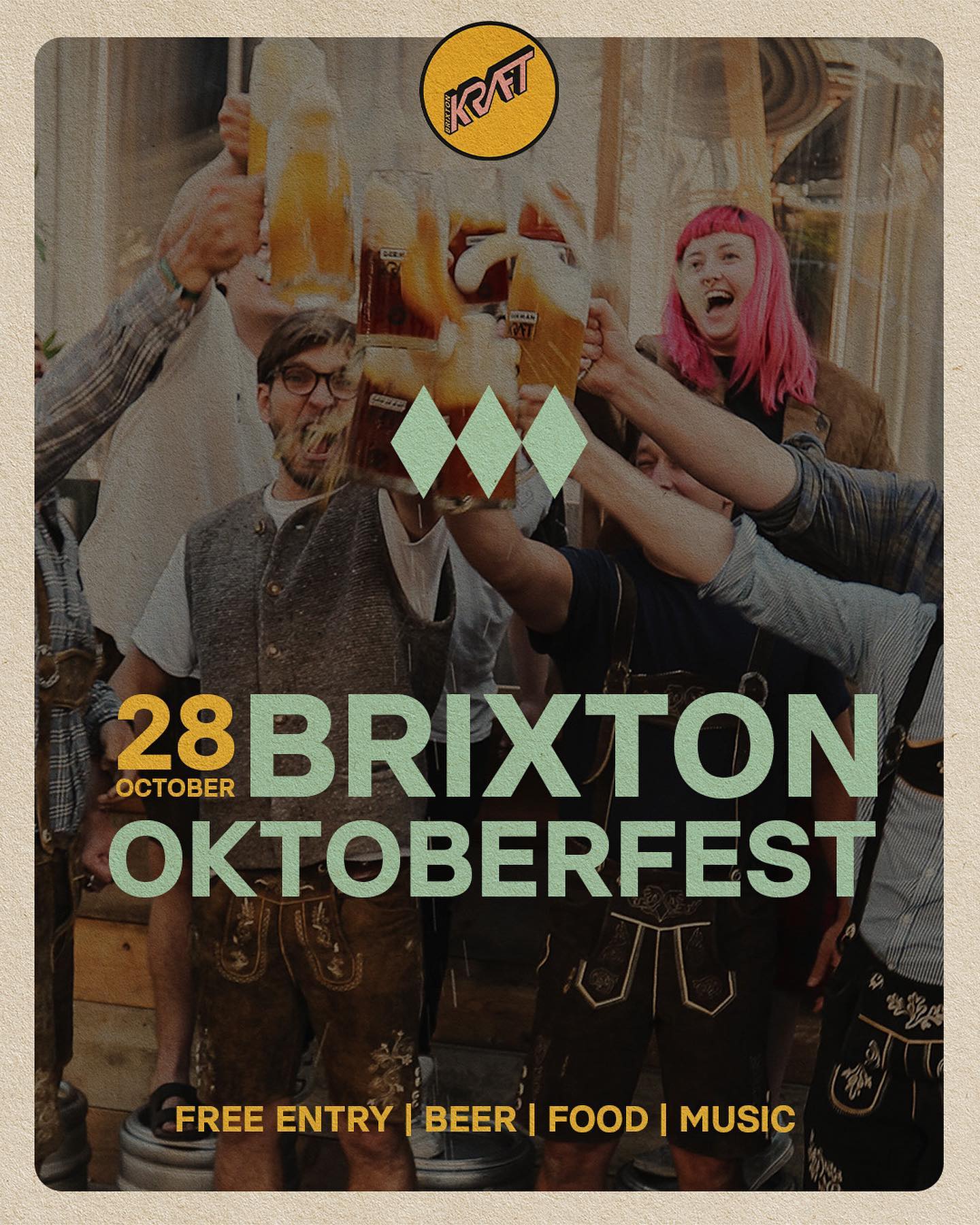 Oktoberfest season! 🍺🥨
Save the dates:
🔹Elephant & Castle 6th & 7th October
🔹Mayfair 14th October
🔹Dalston 21st October
🔹Brixton 28th October

Each festivity will have it’s own. Theme and focus. Check out our website for more info! 🍺🥨